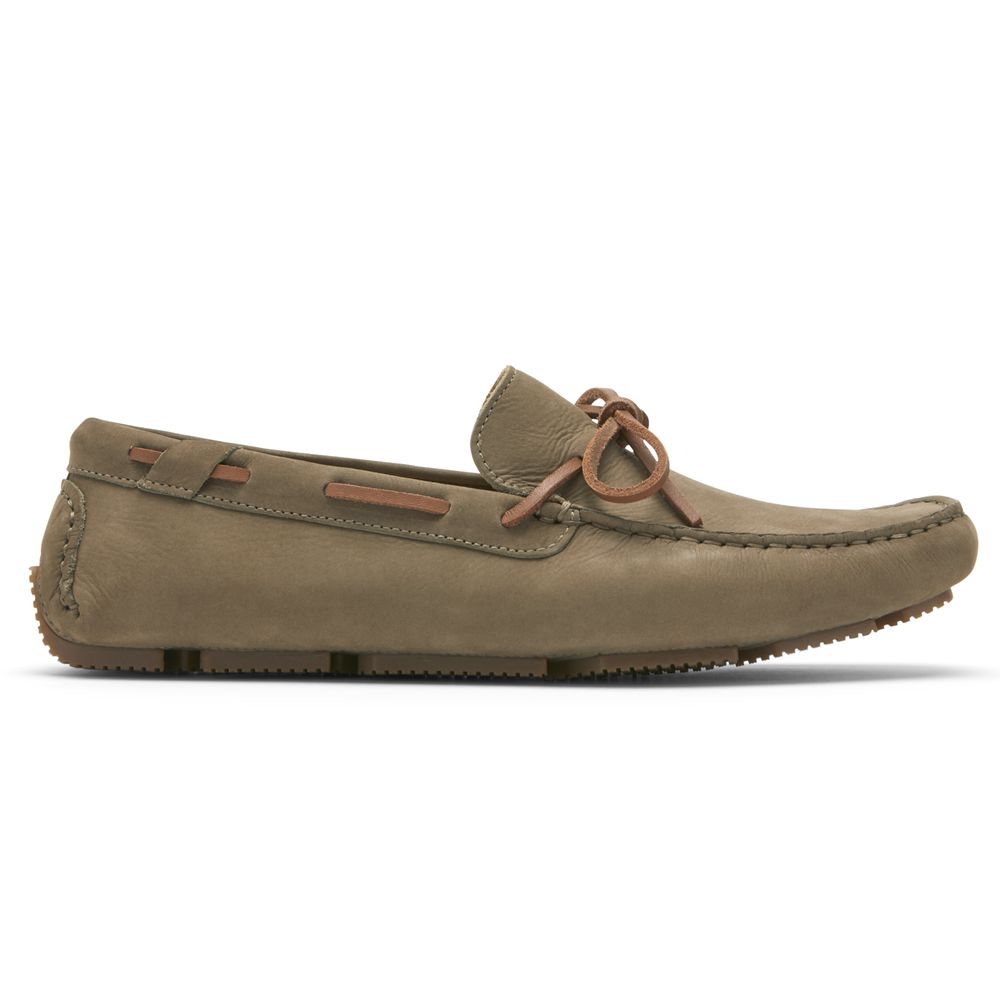 Rockport Canada Rhyder Tie Slip-Ons - Mens Loafers Khaki (CVS149067)